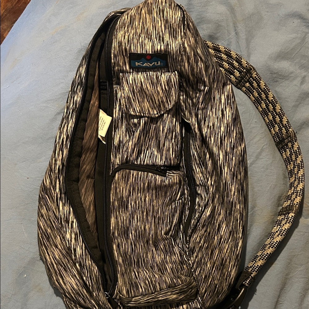 KAVU Black and White Sling Purse